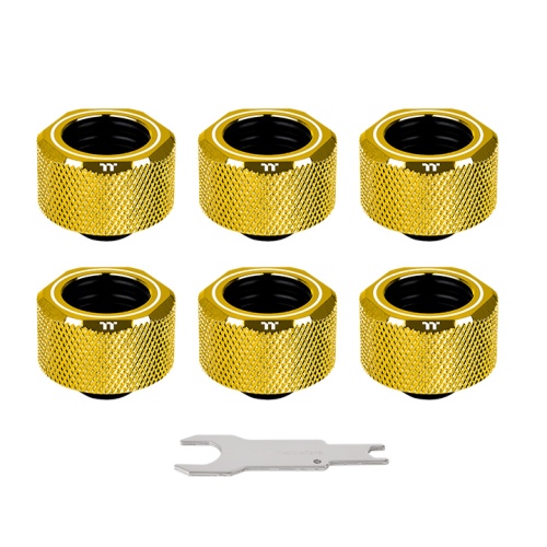 Pacific G1/4 PETG Tube 16mm OD Compression – Gold (6-Pack Fittings)