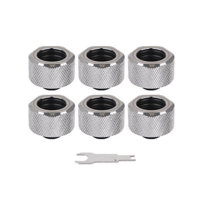 Pacific C-PRO G1/4 PETG Tube 16mm OD Compression – Chrome (6-Pack Fittings)
