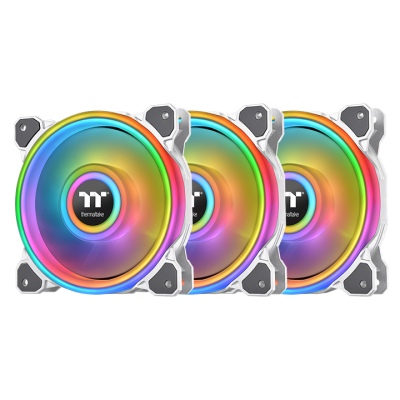 Riing Quad 14 RGB Radiator Fan TT Premium Edition 3 Fan Pack - White (Controller included) (discontinued)